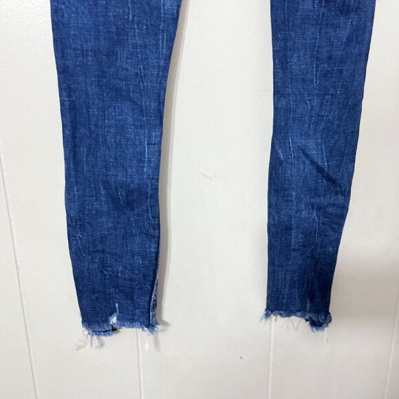 Zara Trafaluc Denimwear Womens Blue Denim Ripped Ankle Zip Jeans Size 4 - Picture 8 of 9